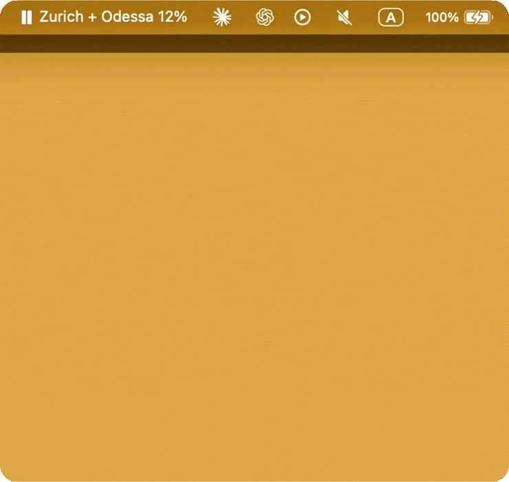 Sono Bar menu bar demo